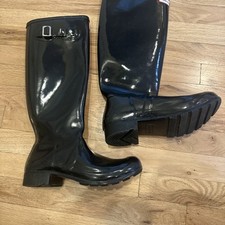 Botas de chuva femininas Hunter originais alto brilho preto impermeável - NOVAS - EUA tamanho 8 comprar usado  Enviando para Brazil