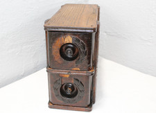 Antiga máquina de costura Singer Treadle armário gavetas caixa de madeira conjunto com 2, usado comprar usado  Enviando para Brazil