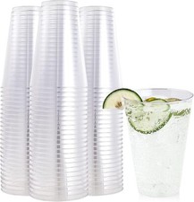 Pacote com 100 copos de plástico transparente FOCUSLINE 14 oz, copos descartáveis grandes reutilizáveis de plástico comprar usado  Enviando para Brazil
