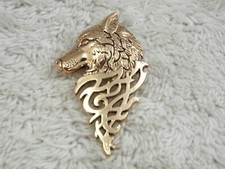 Goldtone wolf head for sale  Eclectic
