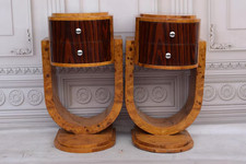 Usado, Mesas de cabeceira Art Deco - Mesa Art Deco - Suporte noturno de madeira dobrado comprar usado  Enviando para Brazil