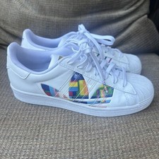 Tênis Masculino de Couro ADIDAS Superstar Pure "PRIDE" Tamanho. 7 (Reino Unido 6,5)!!! comprar usado  Enviando para Brazil