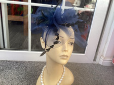 Ladies navy fascinator for sale  LYDNEY