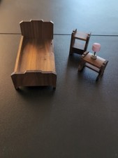 Vintage Strombecker Casa de Bonecas Miniatura Nogueira Cama de Solteiro e 2 Mesas de Cabeceira Leia comprar usado  Enviando para Brazil