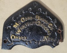 Antiga peça de placa de ferro fundido McCord Brady Co. Atacado Mercearias Omaha Neb. comprar usado  Enviando para Brazil