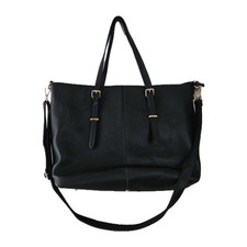 Bolsa tote feminina laptop 15,6 pol couro preto ecológico com vários bolsos com zíper comprar usado  Enviando para Brazil