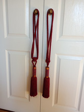 Pair burgundy curtain for sale  COLCHESTER