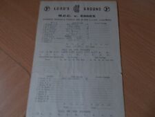 M.c.c. essex scorecard for sale  THETFORD