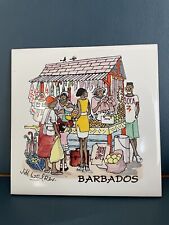 Vintage Jill Walker Azulejo Pintado à Mão Barbados Market 6x6” Cortiça Traseira Novo Sem Caixa comprar usado  Enviando para Brazil