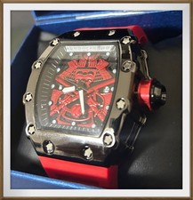 Relógio masculino de quartzo analógico desconhecido design espada armadura Japão vermelho Richard Mille Homag comprar usado  Enviando para Brazil