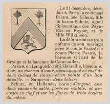 1890 FAMILLE PASTRé / SCHUTZ  DOCUMENT ANCIEN comprar usado  Enviando para Brazil