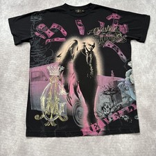 Camiseta Christian Audigier Masculina Grande Preta Céu Cidade dos Anjos Gráfica EUA comprar usado  Enviando para Brazil