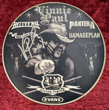 VINNIE PAUL ~ VP LIVING LEGEND ~ AUTOGRAFADO ~ HELLYEAH 2016 12" EVANS DRUMHEAD, usado comprar usado  Enviando para Brazil