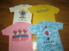 LOTE 4 camisetas vintage anos 80 GOTCHA 1986 1987 Beach Addict Lost tribes competição de surf comprar usado  Enviando para Brazil
