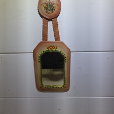 Espelho de arte mexicano pintado à mão moldura de couro vintage pendurado na parede  comprar usado Espelho de arte mexicano pintado à mão moldura de couro vintage pendurado na parede  comprar usado  Enviando para Brazil