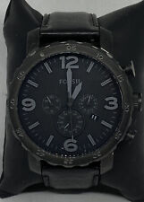 Relógio Fossil JR1401 masculino couro preto analógico mostrador preto quartzo genuíno HK1027 comprar usado  Enviando para Brazil