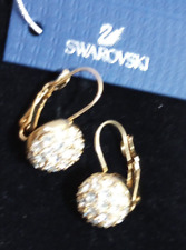 Brincos pingente de gota circular incrustada de cristal transparente Swarovski, elegância assinada comprar usado  Enviando para Brazil