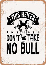 Metal sign heifer for sale  USA