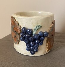 Antiga adegas de carvalho prata feitas à mão Brady vasilha de vinho curta uvas folhas de uva comprar usado  Enviando para Brazil