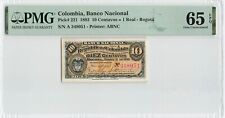 Usado, COLÔMBIA 10 centavos 1 real 1893, P-221, Bogotá, PMG 65 EPQ Gem UNC, "A" 348051 comprar usado  Enviando para Brazil