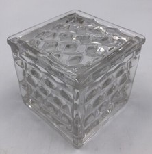 Vinatge Clear Fostoria American Square Puff Box com tampa #2056 cubo bugiganga, usado comprar usado  Enviando para Brazil