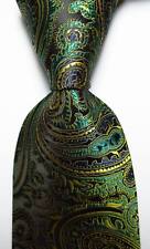Nova Gravata Masculina Clássica Paisley Preta Verde Ouro Tecido JACQUARD 100% Seda, usado comprar usado  Enviando para Brazil