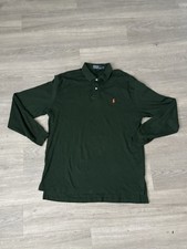 Camisa polo masculina de rugby vintage Ralph Lauren verde grande manga longa pônei preppy, usado comprar usado  Enviando para Brazil