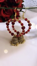 Maroon jhumka hoop for sale  CAMBRIDGE