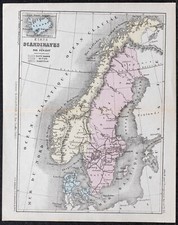 1866 scandinavie carte d'occasion  Besançon
