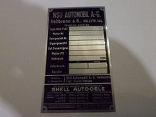 Typenschild nsu fiat gebraucht kaufen  Deutschland