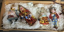 Polonaise Kurt Adler 4 enfeites de vidro com etiquetas conjunto Alice no País das Maravilhas caixa de madeira, usado comprar usado  Enviando para Brazil