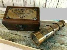 Telescópio náutico antigo latão vitoriano vidro espionado telescópio marítimo com caixa comprar usado  Enviando para Brazil