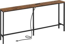 Mesa console SUPERJARE marrom rústico com estação de carregamento, ideal para entradas  comprar usado  Enviando para Brazil