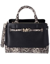 Bolsa satchel Michael Kors Reed grande com cinto couro preto píton neutro comprar usado  Enviando para Brazil