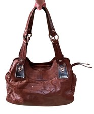 Bolsa boho de couro marrom B. Makowsky com forro e bolsa de pó com estampa de leopardo comprar usado  Enviando para Brazil