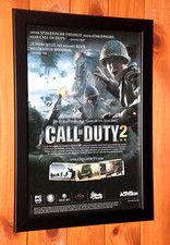 Usado, Call of Duty 2 Xbox 360 PC Windows pequeno raro pôster promocional/página de anúncio emoldurada comprar usado  Enviando para Brazil