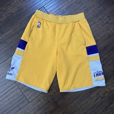 Shorts Los Angeles Lakers Adidas dourado autêntico NBA médio folha de árvore Kobe Bryant comprar usado  Enviando para Brazil