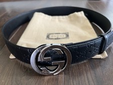 Black leather gucci for sale  PURLEY