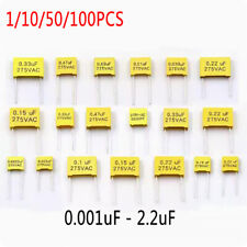 Capacitor de filme de polipropileno metalizado 1/10/50/100pcs 0,001uF - 2,2uF 275VAC X2, usado comprar usado  Enviando para Brazil
