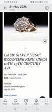 Byzantine ring silvered for sale  CARDIFF