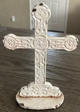 Decoração de mesa cruzada celta ferro fundido rústico independente marfim 6,5”, usado comprar usado  Enviando para Brazil