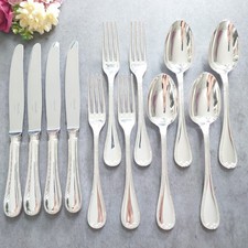 Christofle Rubans 12 peças talheres placa de prata faca garfo colher excelente, usado comprar usado  Enviando para Brazil