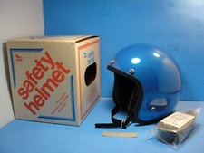 Capacete de motocicleta vintage Falcon FC 500 estilo sino floco de metal azul caixa original comprar usado  Enviando para Brazil