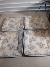 Usado, Pratos quadrados de salada ou servir porcelana polonesa Lubiana vintage (4) 8,5” FLORAL, A10 comprar usado  Enviando para Brazil