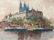 Antikes aquarell albrechtsburg gebraucht kaufen  Schwabmünchen