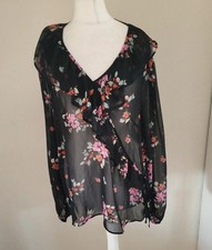 Black chiffon top for sale  BARNOLDSWICK