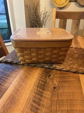 Cesta Longaberger Soluciones de Almacenamiento Pequeña con Tapa y Protector. segunda mano  Embacar hacia Mexico