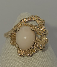 14k pink coral cabochon ring for sale 14k pink coral cabochon ring for sale Fredericksburg