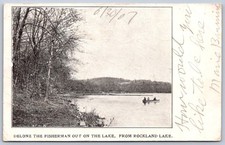 Cartão postal K26/ Rockland Lake Nova York c1910 barco de pesca costa 160 comprar usado  Enviando para Brazil