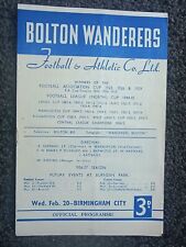 Bolton wanderers birmingham for sale  BOLTON